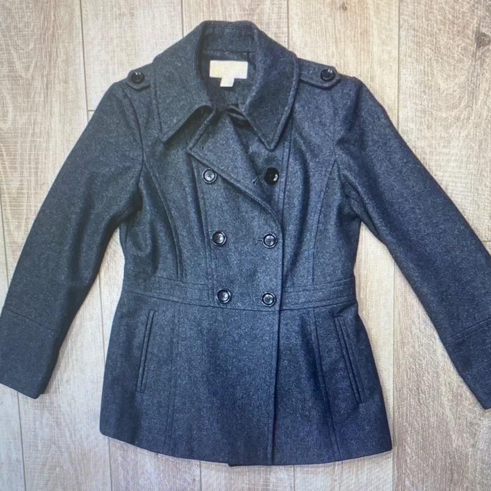 Michael Kors Charcoal Double-Breasted Peacoat